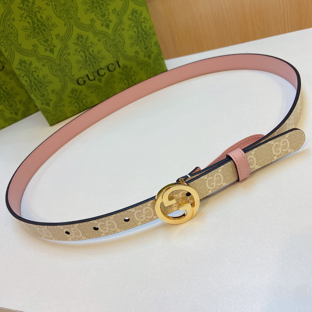 2.0cm new fabric with thin first-layer calfskin belt