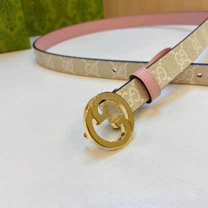 2.0cm new fabric with thin first-layer calfskin belt