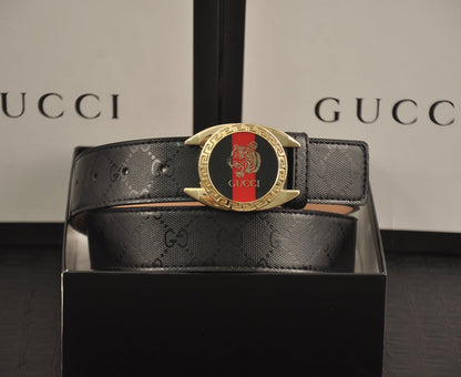 2 Colors luxury printed letter leather belt