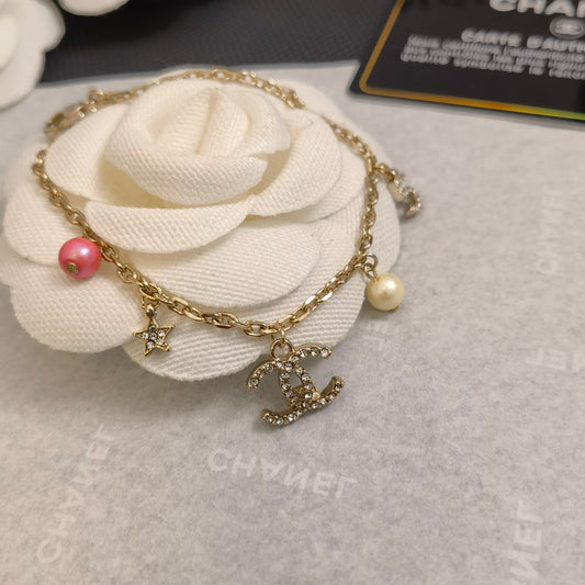 Fashion Pearl Rhinestone Pendants Bracelet