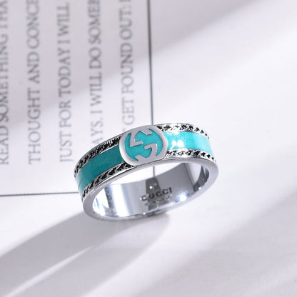 Blue Enamel Ring