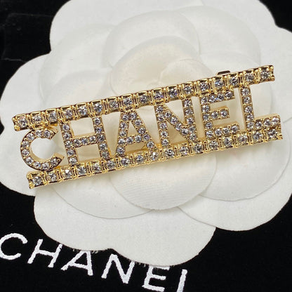 Sparkling Diamond Letter Brooch