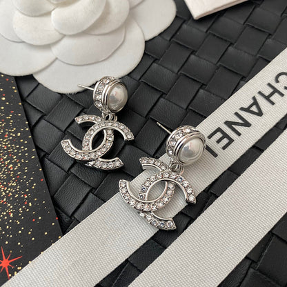 Pearl And Diamond Earrings