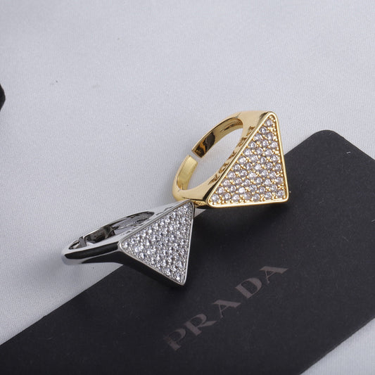 Fashion Diamond Triangle Open Ring