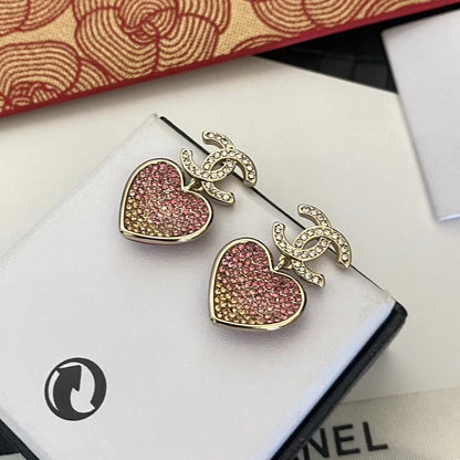 Elegant Diamond Heart Earrings