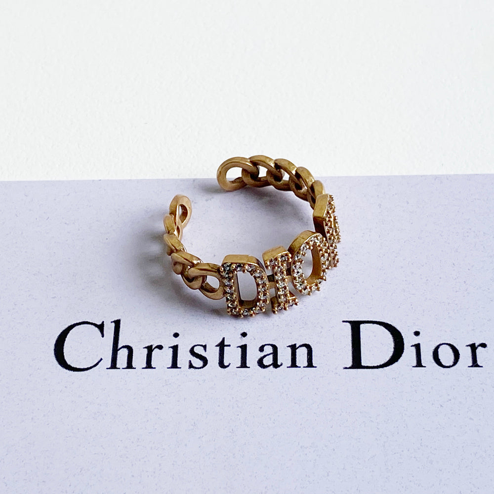 Vintage Chain Letter Open Ring