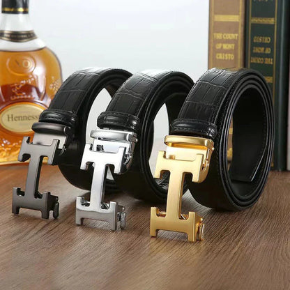 3 Colors Classic Buckle Leather Belt