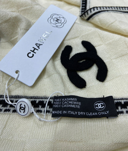 Creamy white 100% cashmere scarf