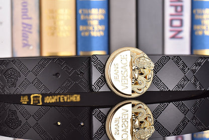 2 Colors luxury printed letter leather belt