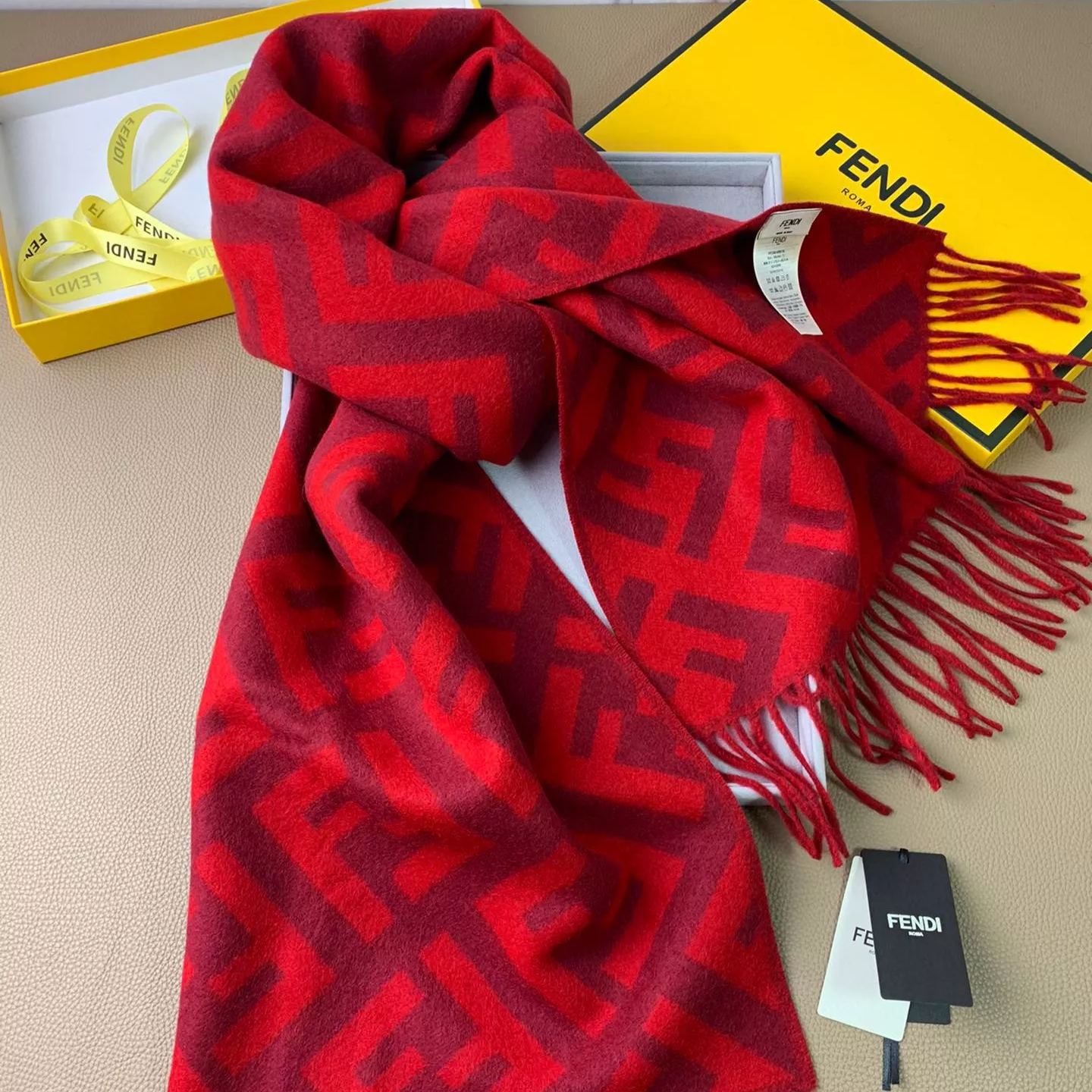 2-Color Classic FF Tassel Scarf