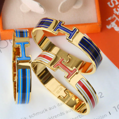 Fashion Letter Buckle Enamel Bracelet