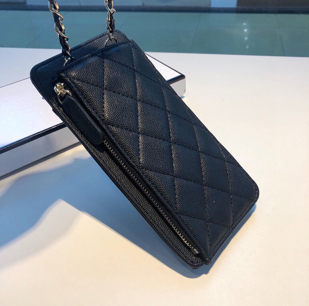 Luxury leather crossbody coin mobile phone bag