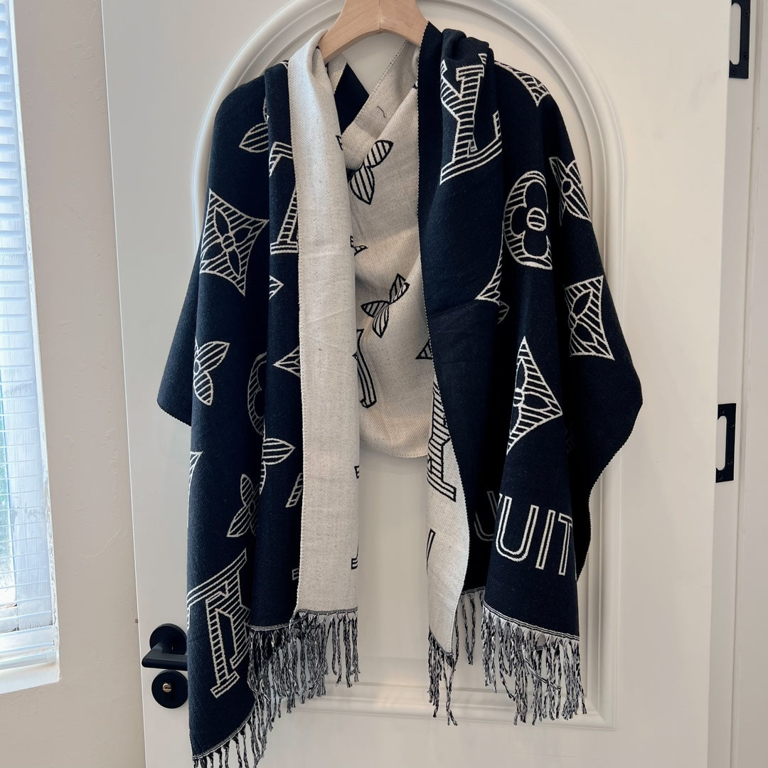 Fringed 100% cashmere shawl scarf